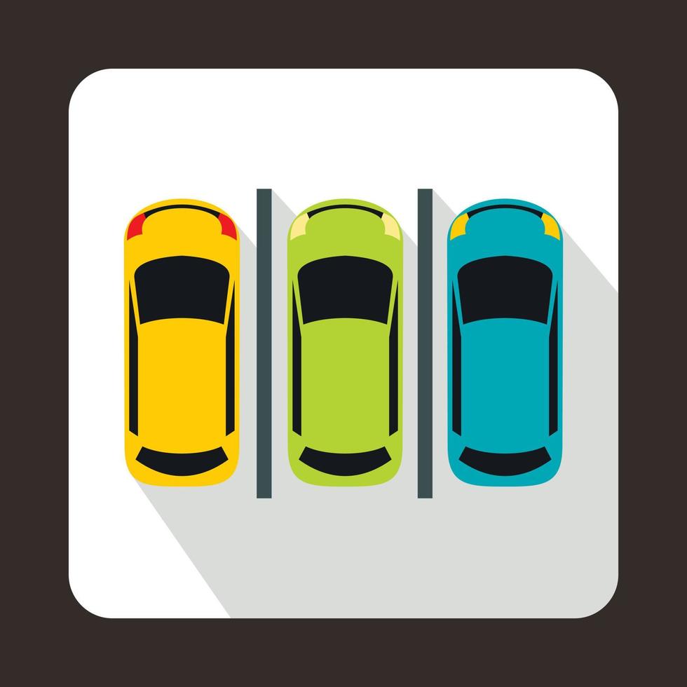 icono de estacionamiento de automóviles en estilo plano vector