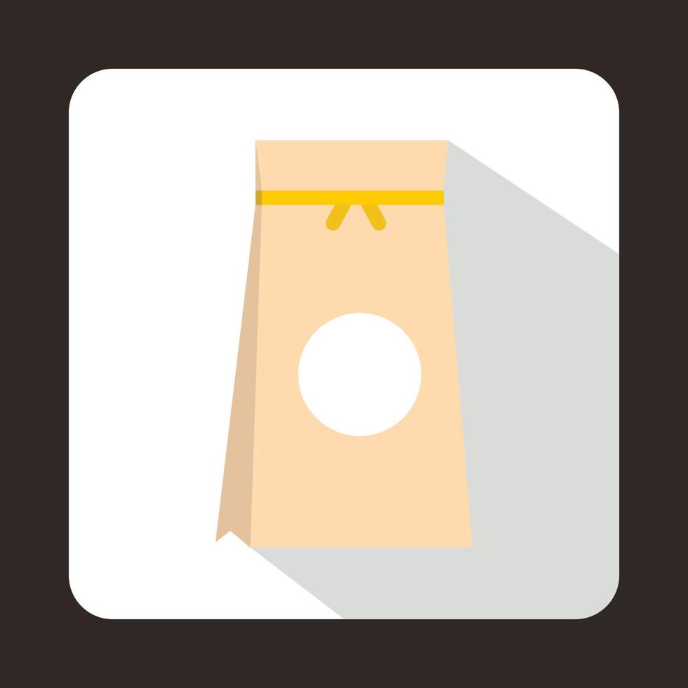 Tea packed in a paper bag icon, flat style vector