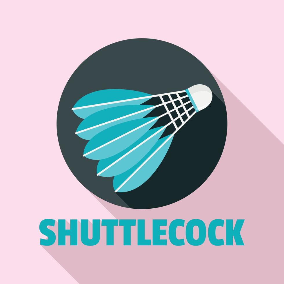Blue shuttlecock logo, flat style vector