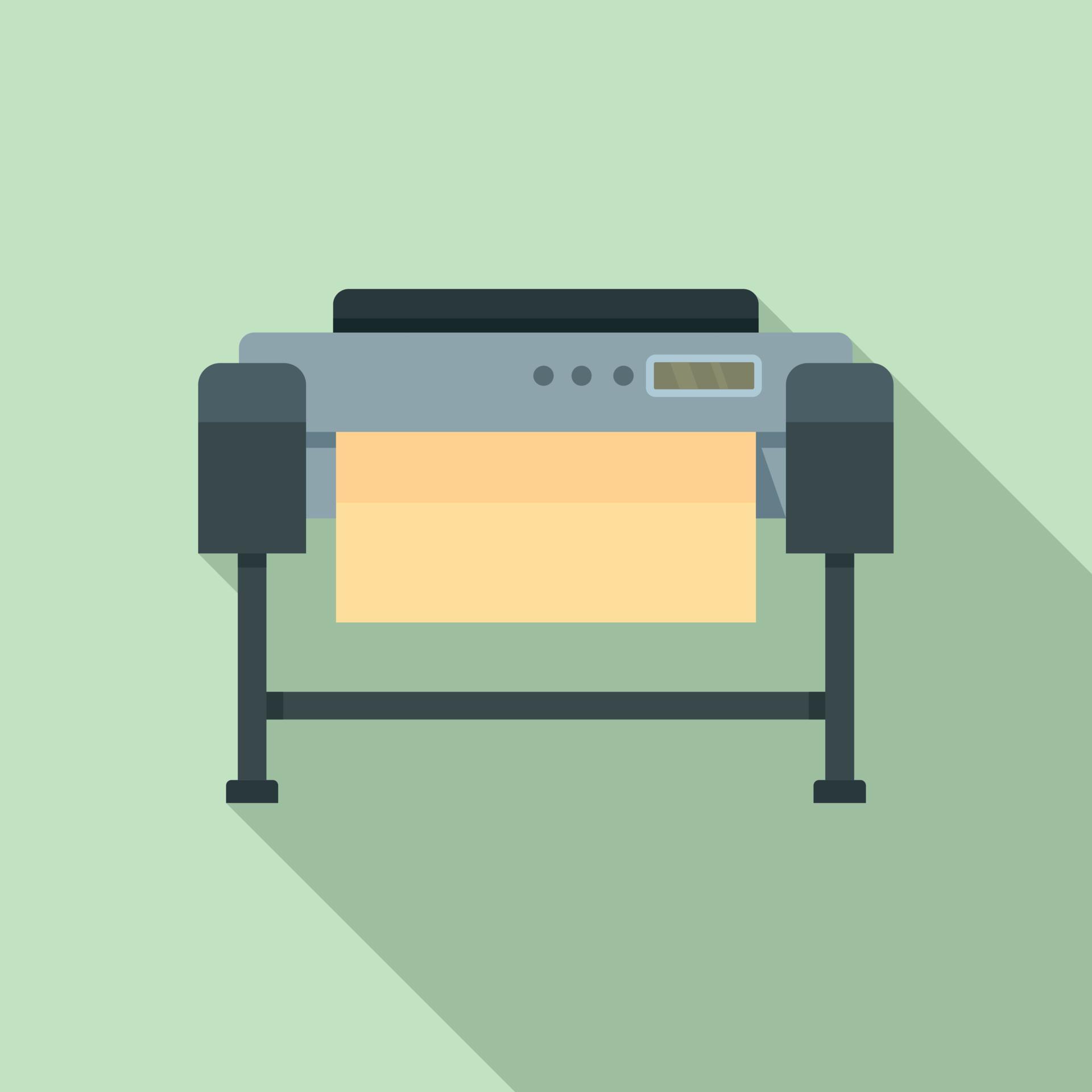 Printer plotter icon, flat style 14430723 Vector Art at Vecteezy