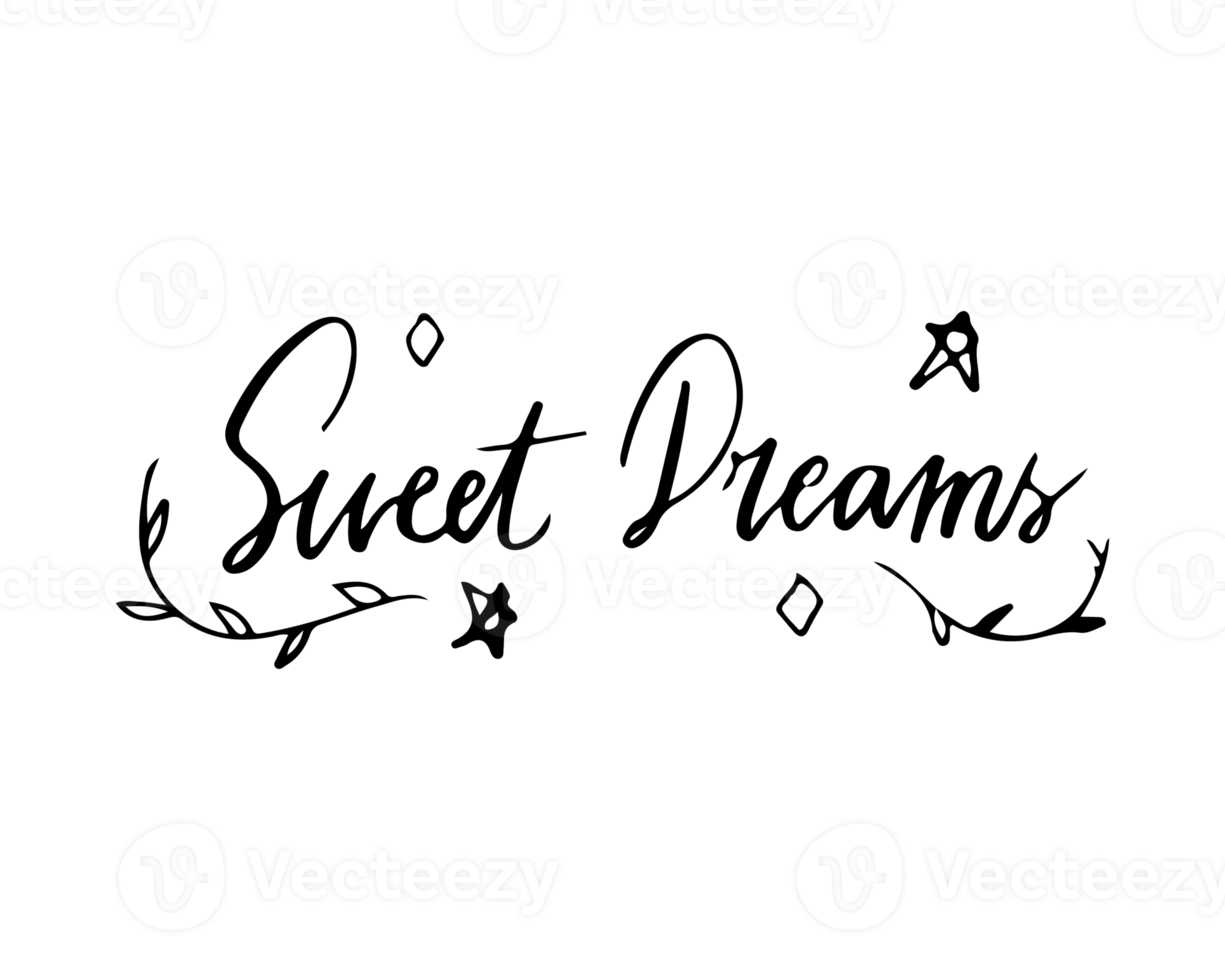 Sweet Dreams Lettering with black color 14430728 PNG