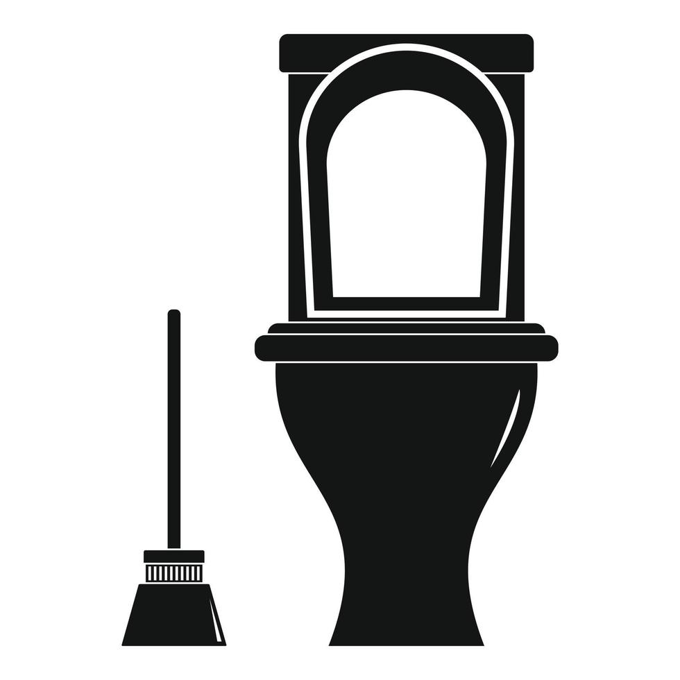 Cleaning toilet icon, simple style vector