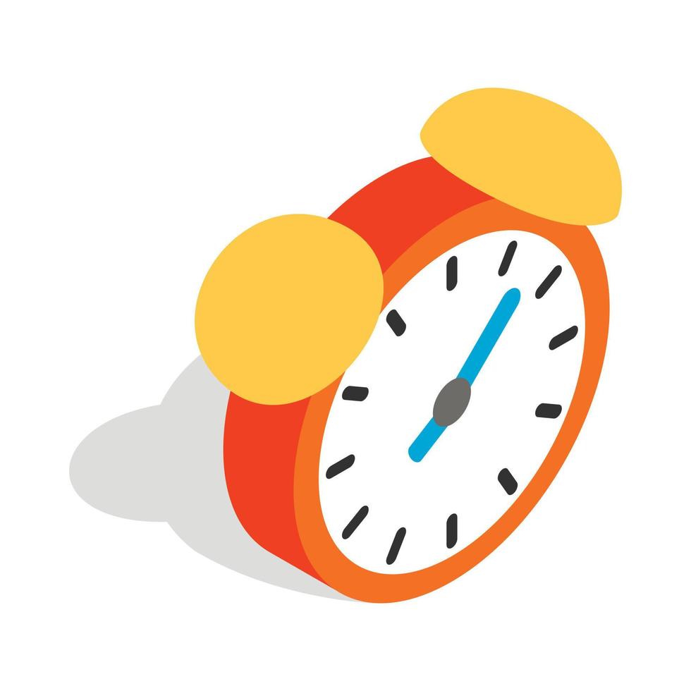 Alarm clock icon, isometric 3d style vector
