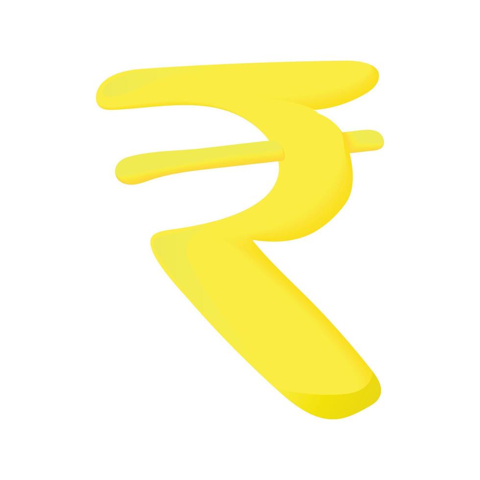 Sign rupee icon, cartoon style vector