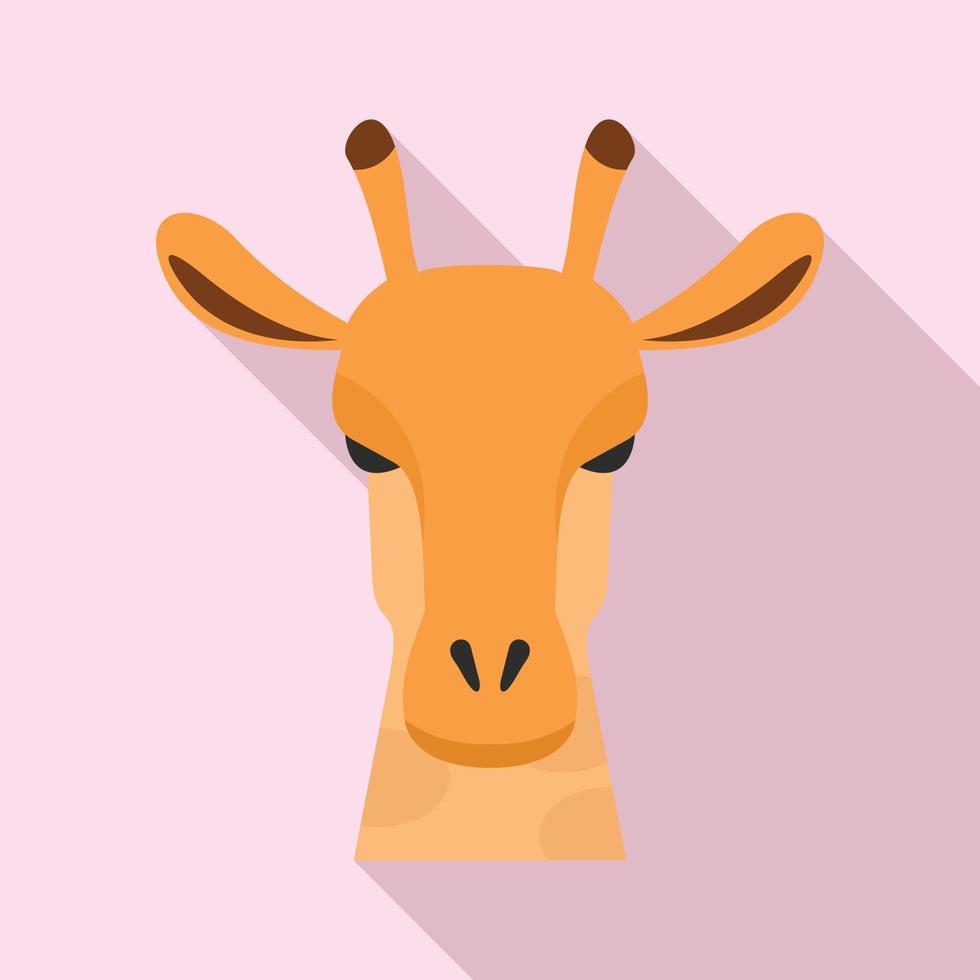 Giraffe head icon, flat style vector