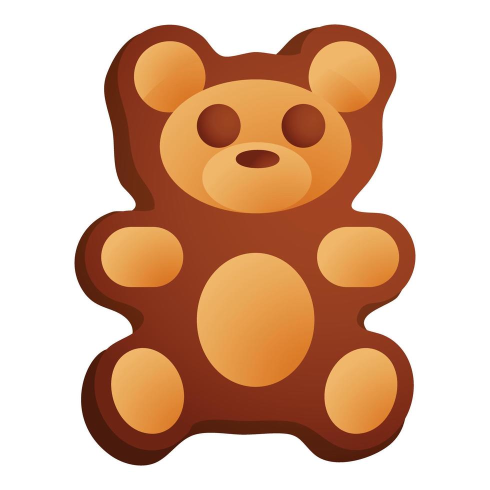 Bear cookie icon, cartoon style vector