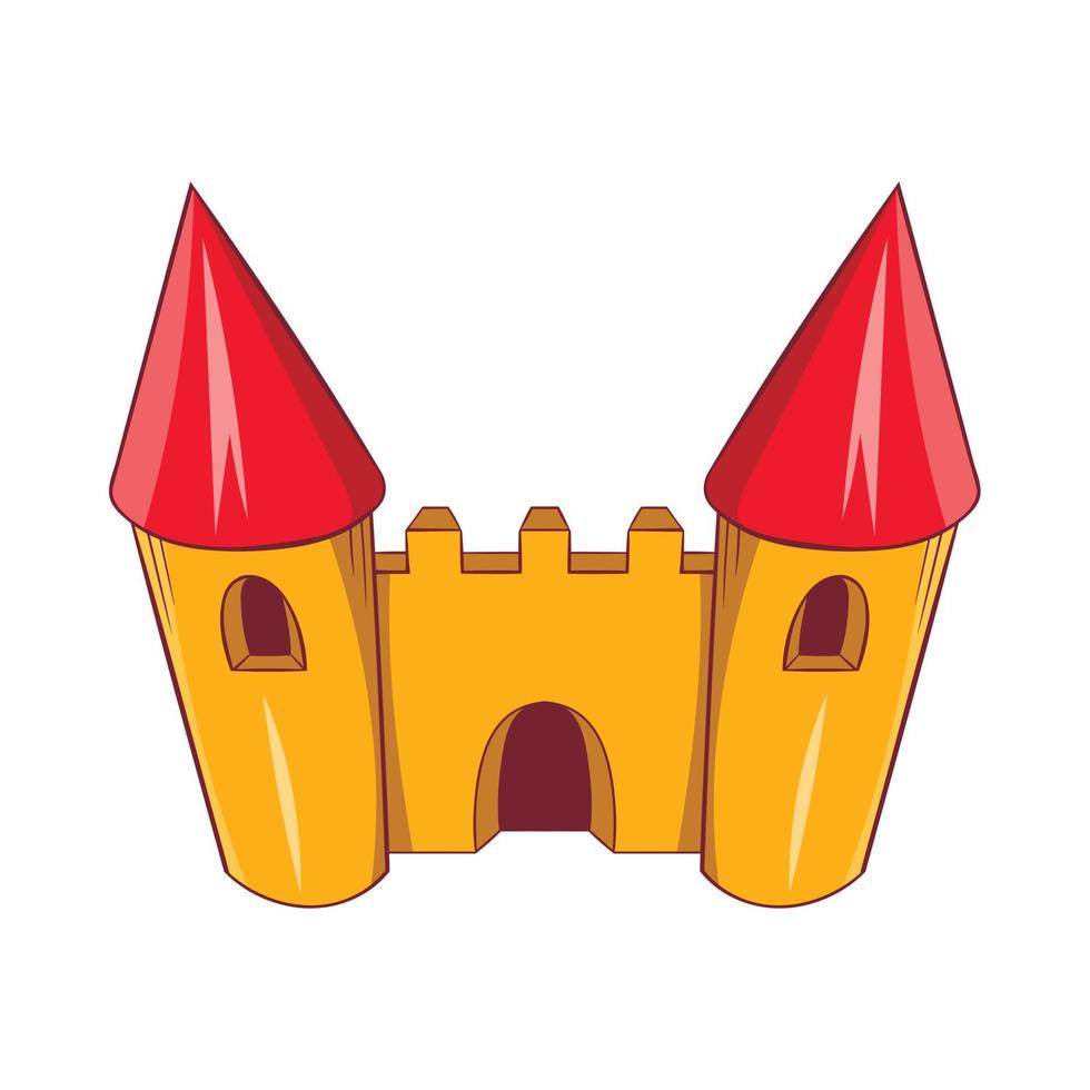 icono de castillo de cuento de hadas, estilo de dibujos animados vector