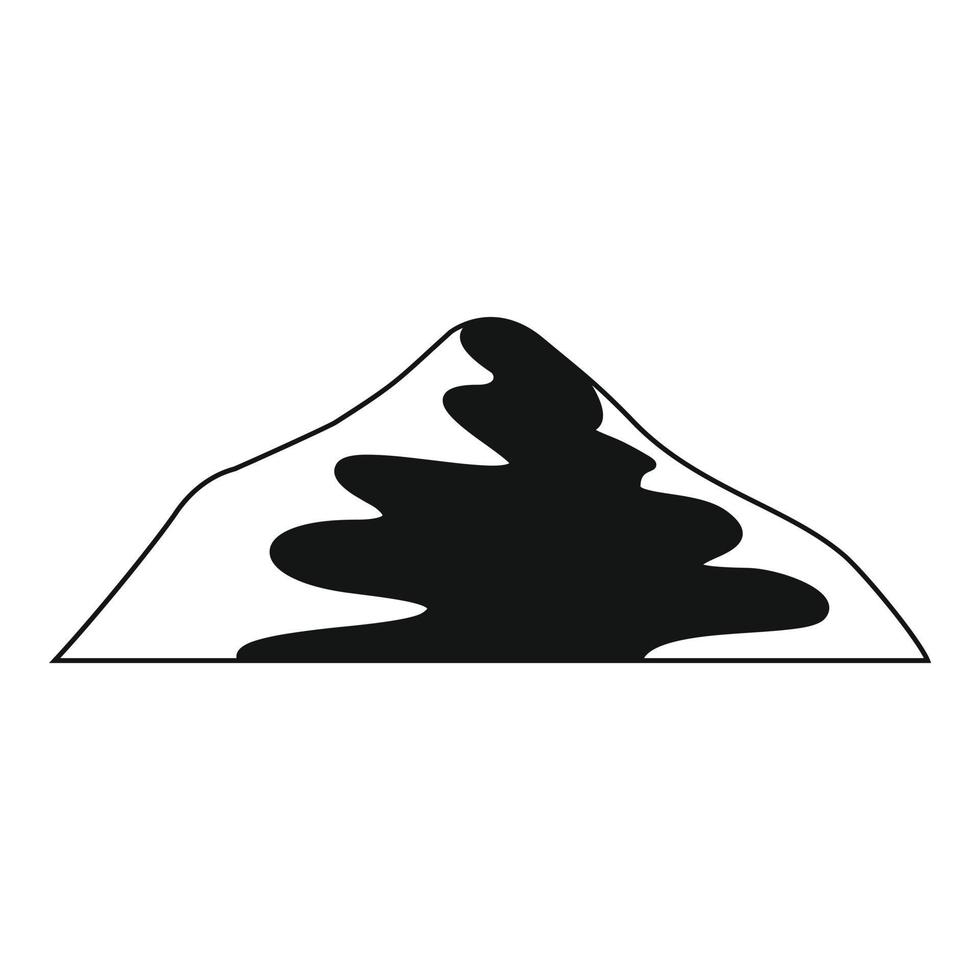 Asian mountain icon, simple style. vector