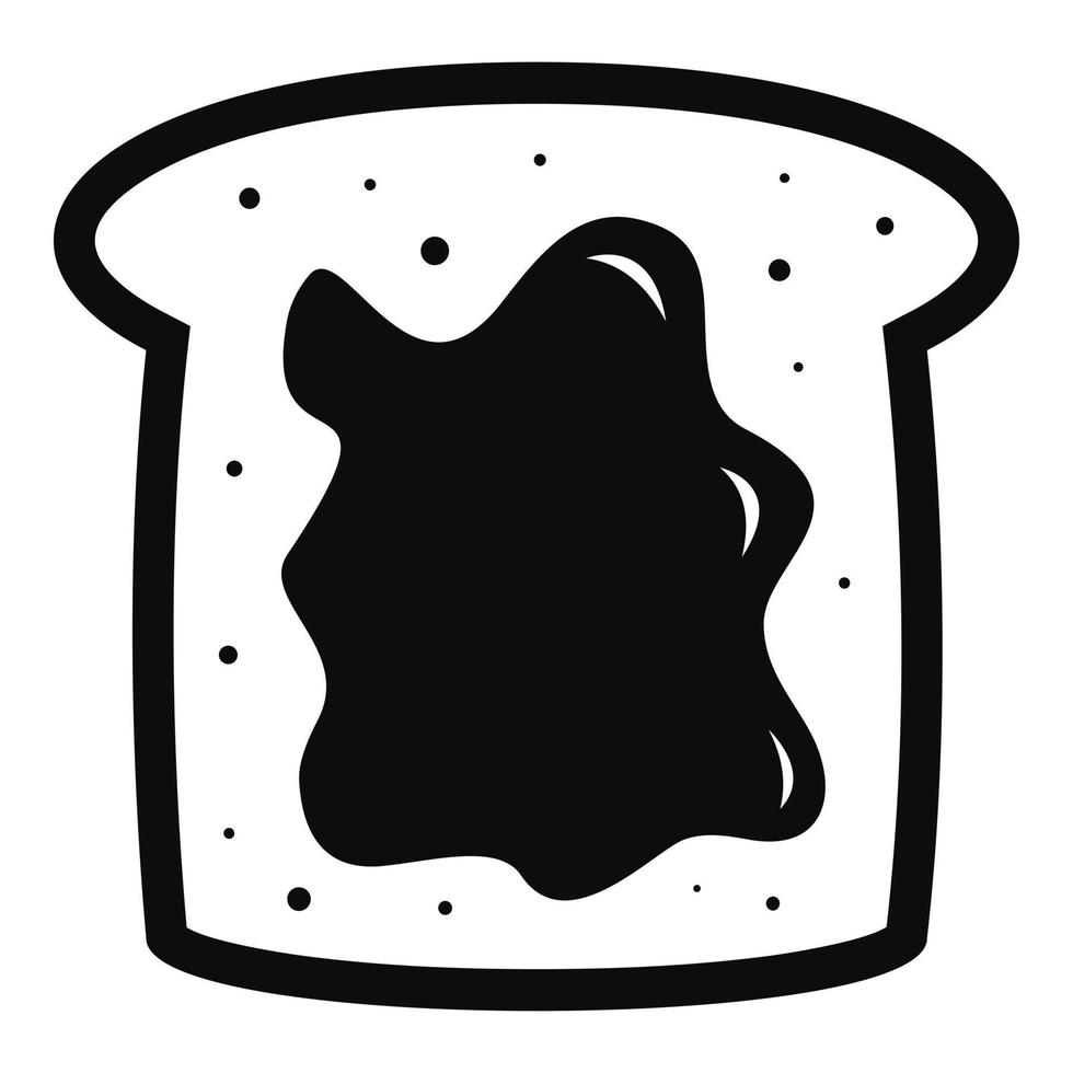 icono de pan de mantequilla de choco, estilo simple vector