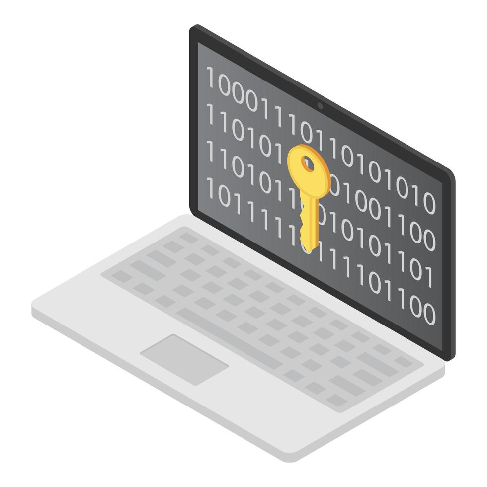 Computer icon, isometric style vector
