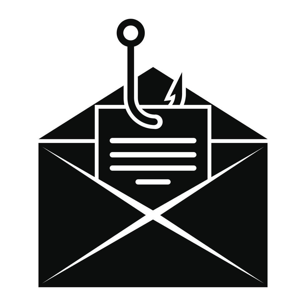 Phishing personal mail icon, simple style vector