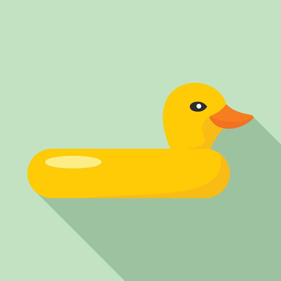 icono de pato de anillo de natación, estilo plano vector