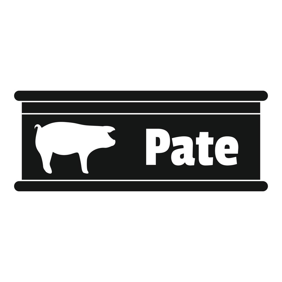 Pate tin can icon, simple style vector