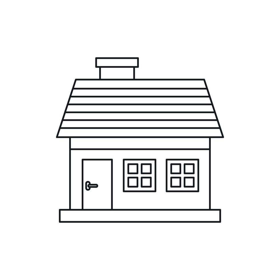 Cottage icon in outline style vector
