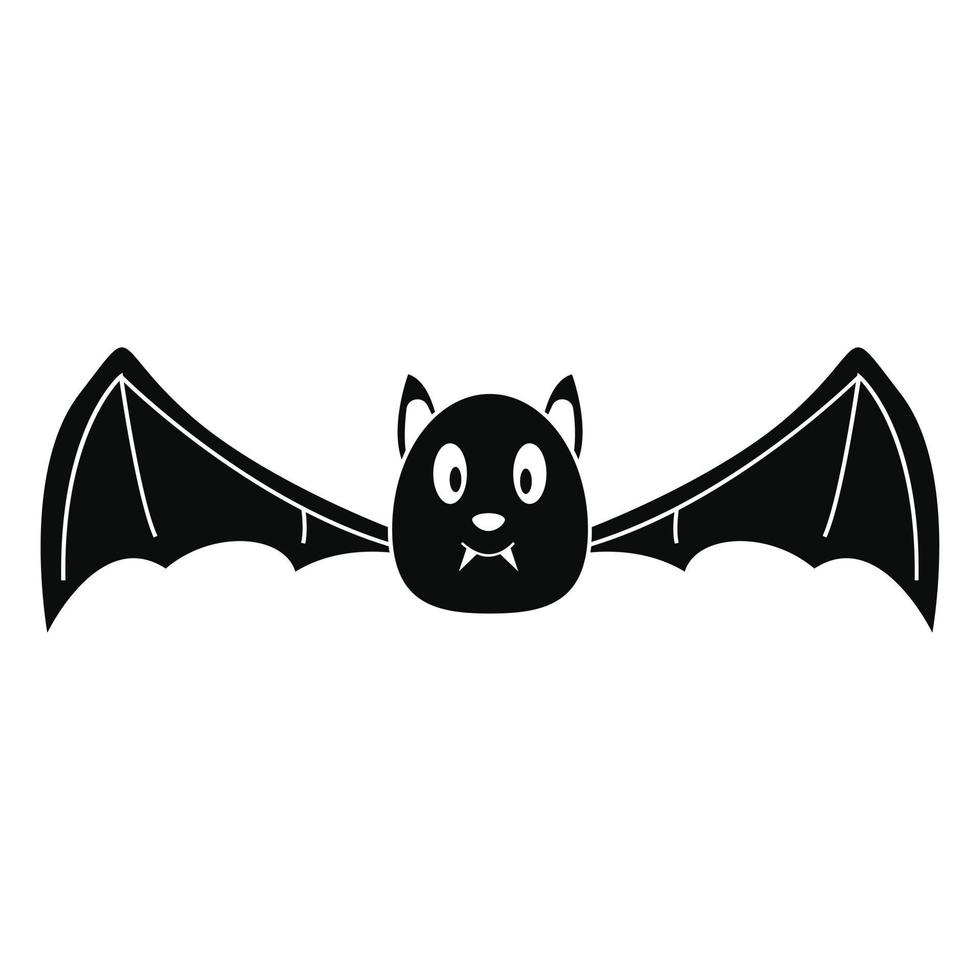 Bat icon, simple style vector