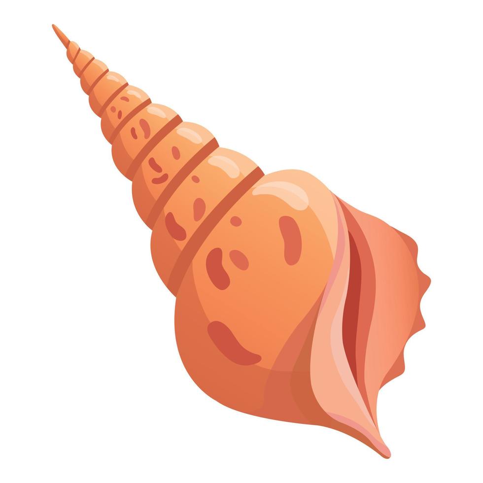 Long shell icon, cartoon style vector
