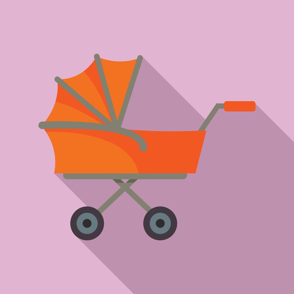 icono de carrito de niños, estilo plano vector