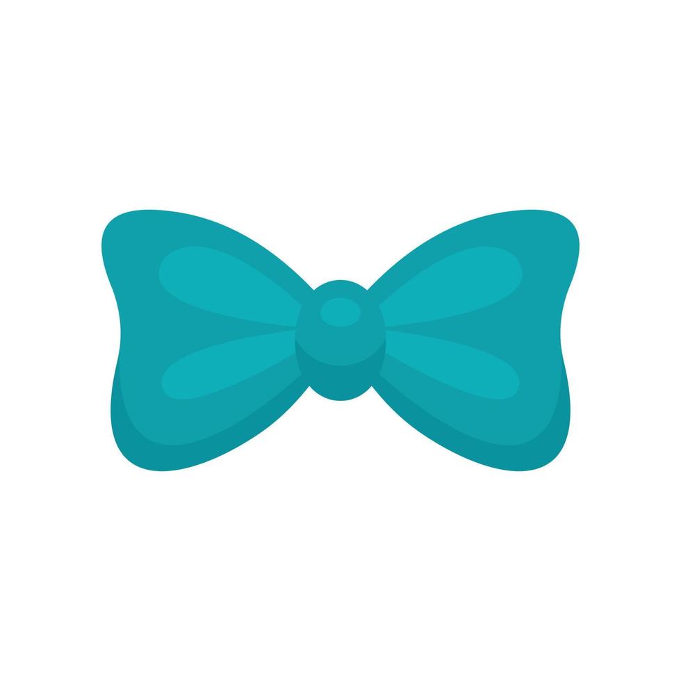Aqua bow tie icon, flat style vector