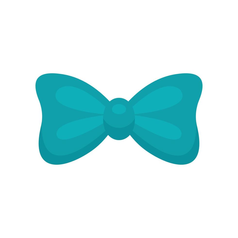 Aqua bow tie icon, flat style vector