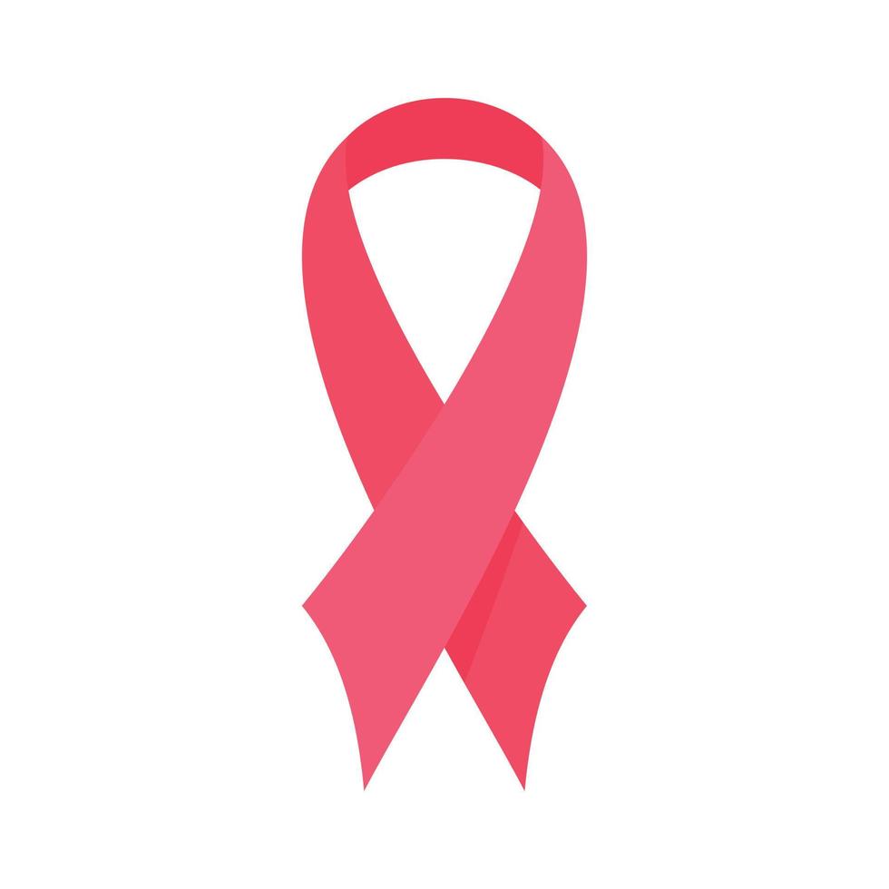 Breast cancer ribbon icon, flat style vector