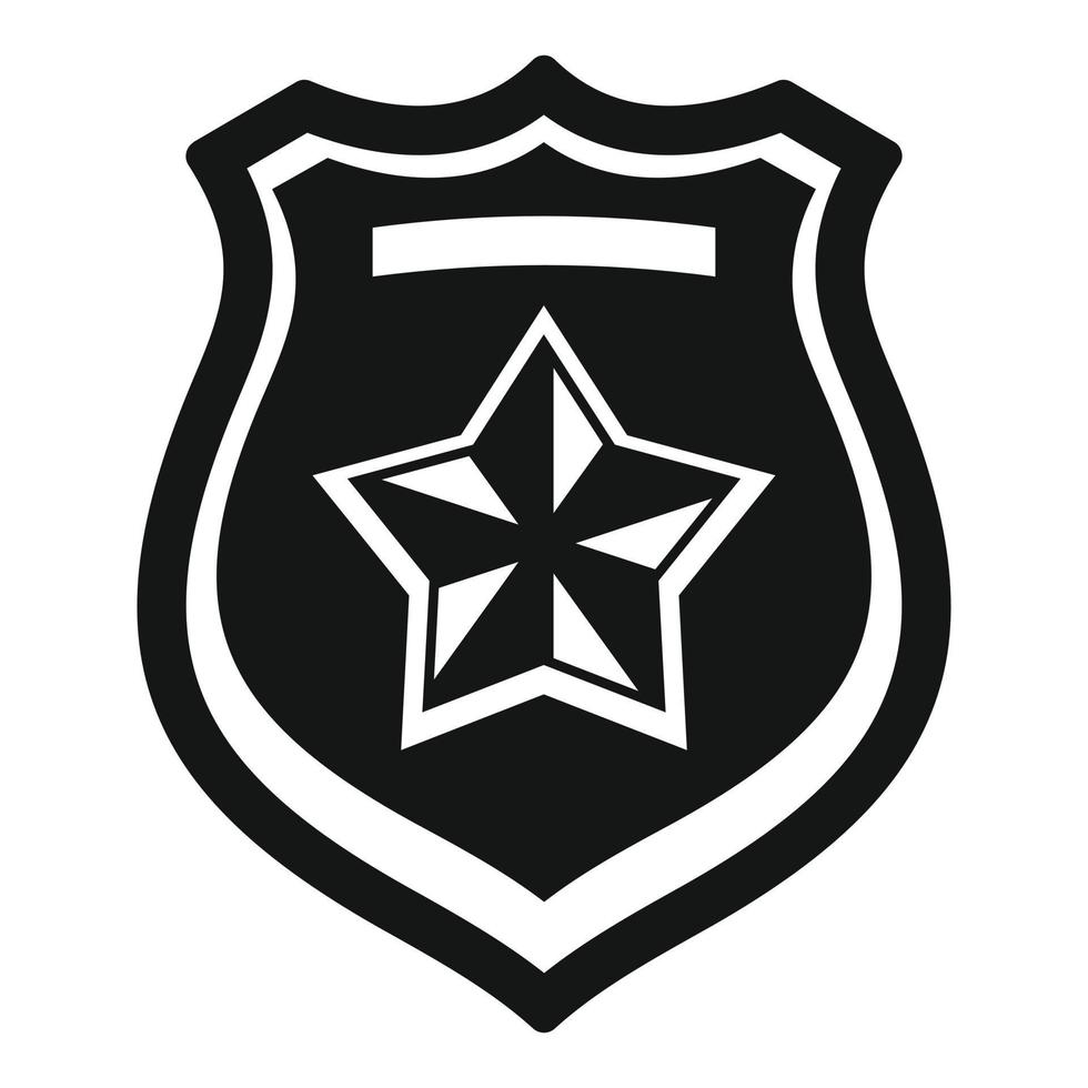 Police emblem icon, simple style vector