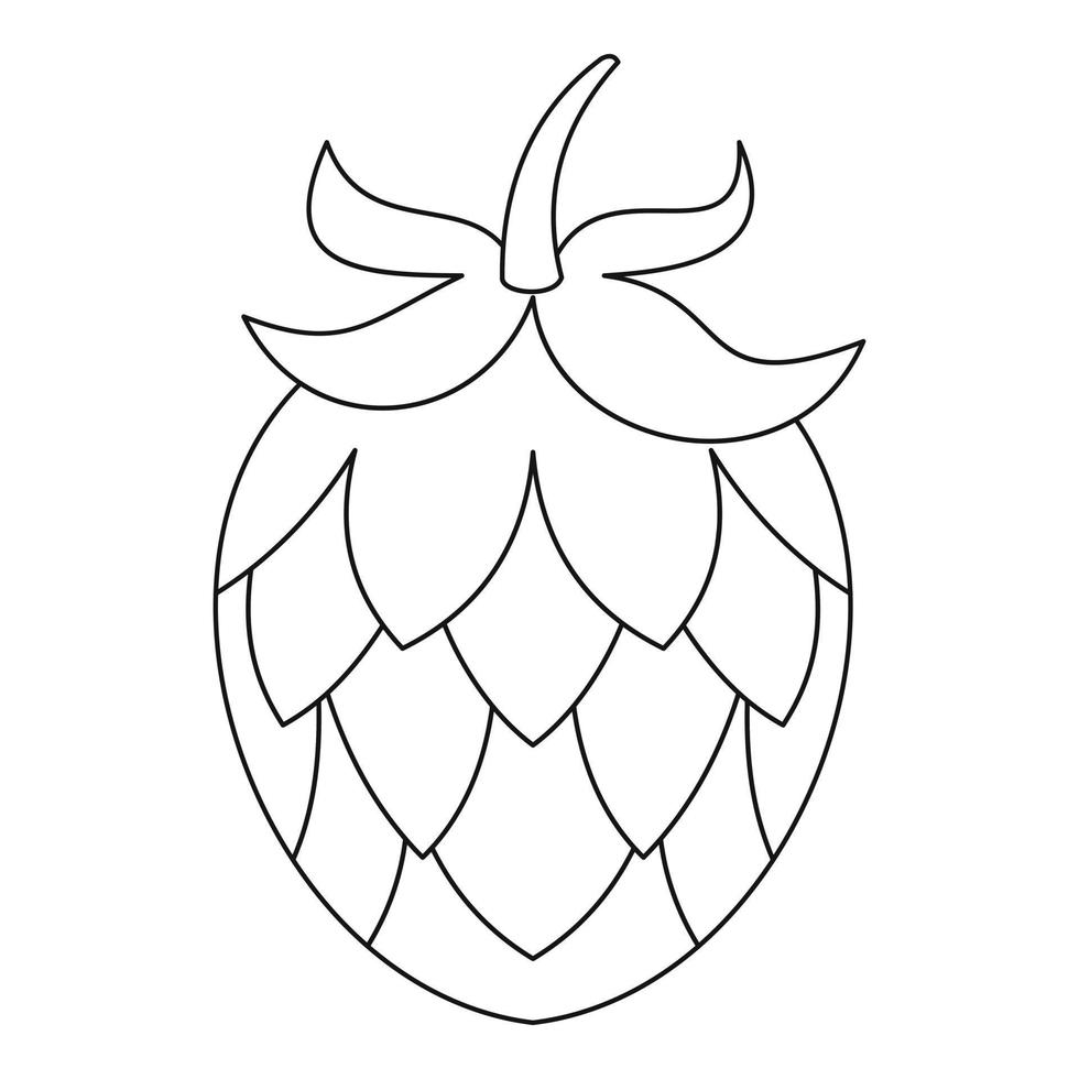 Hop icon, outline style. vector