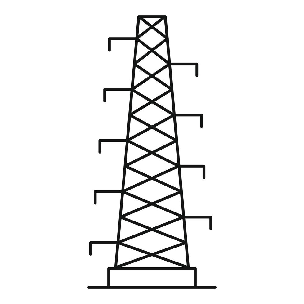 icono de la estación de energía, estilo de contorno vector