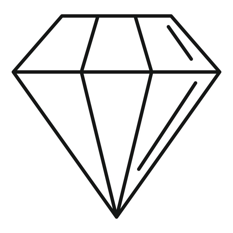 Diamond stone icon, outline style vector