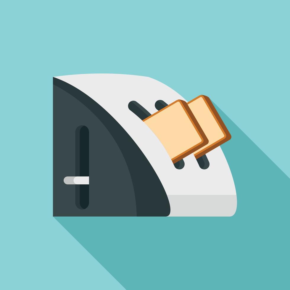 Modern toaster icon, flat style vector