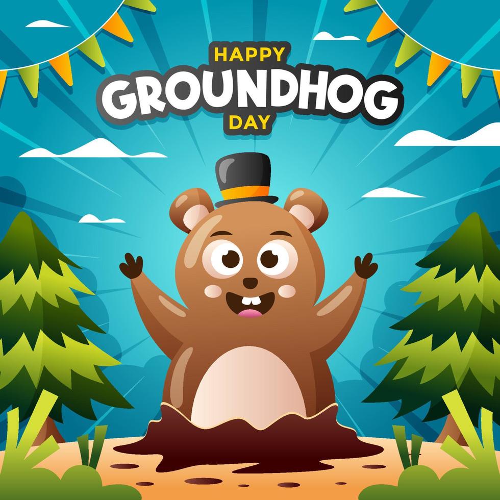 Happy Grouundhog Day vector