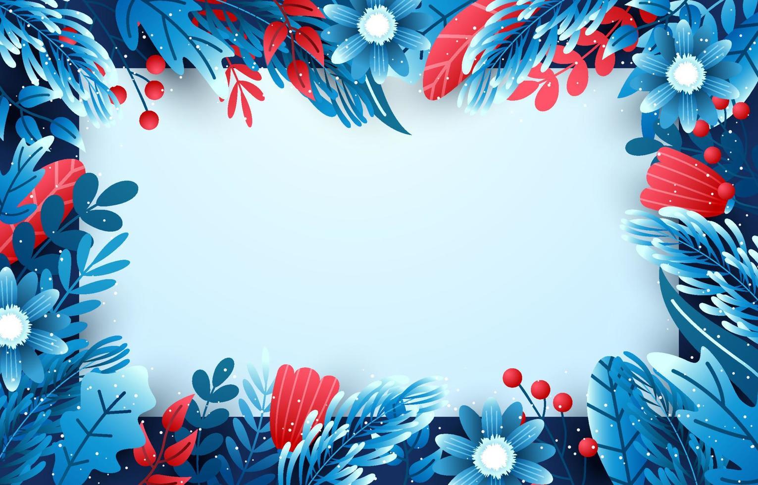 Border of Winter Floral Background vector