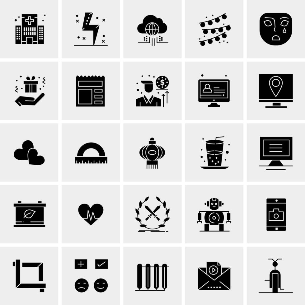 25 iconos de negocios universales vector ilustración de icono creativo para usar en proyectos relacionados con la web y dispositivos móviles