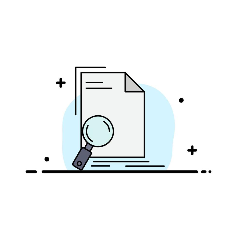 Analysis document file find page Flat Color Icon Vector