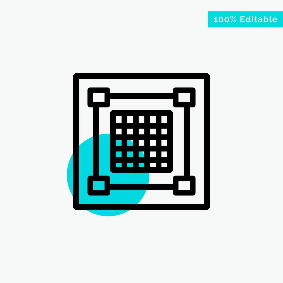 Creative Design Designer Graphic Grid turquoise highlight circle point Vector icon