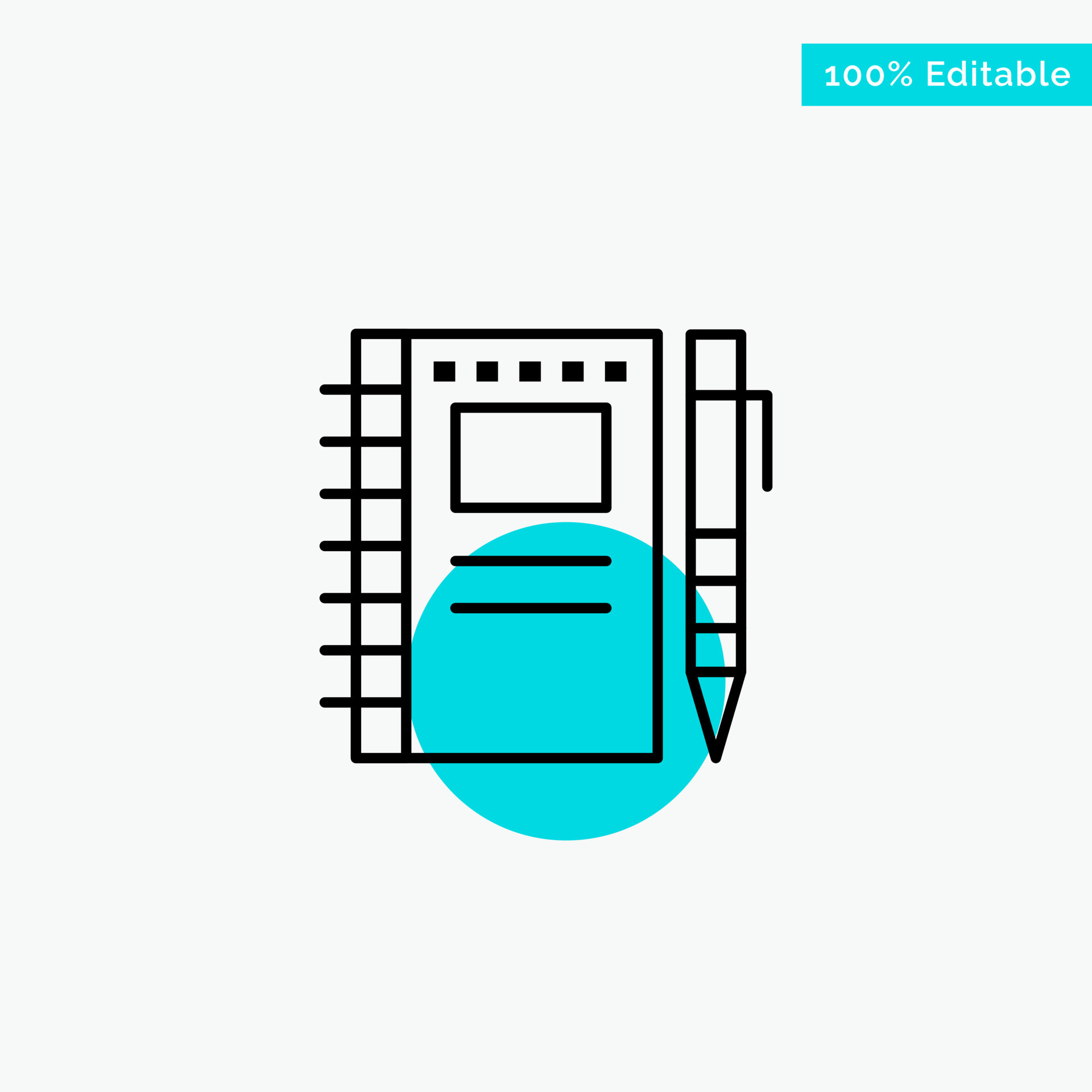 Sketch Notebook Drawing Notebook Pencil Sketch turquoise highlight