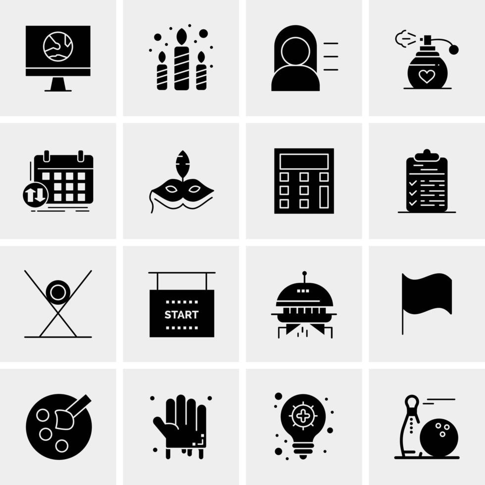 16 iconos de negocios universales vector ilustración de icono creativo para usar en proyectos relacionados con la web y dispositivos móviles