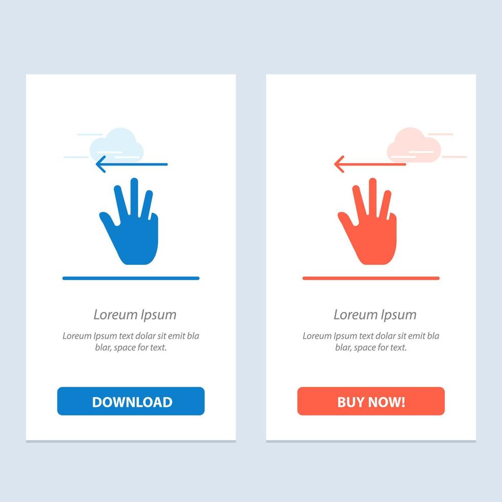 Hand Hand Cursor Up Left  Blue and Red Download and Buy Now web Widget Card Template vector