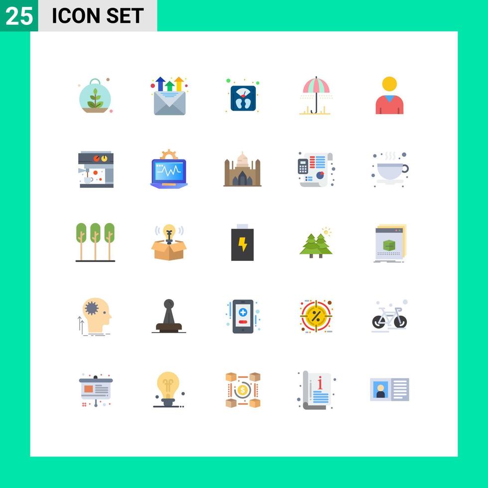 25 Universal Flat Colors Set for Web and Mobile Applications user avatar scale spring umbrella Editable Vector Design Elements