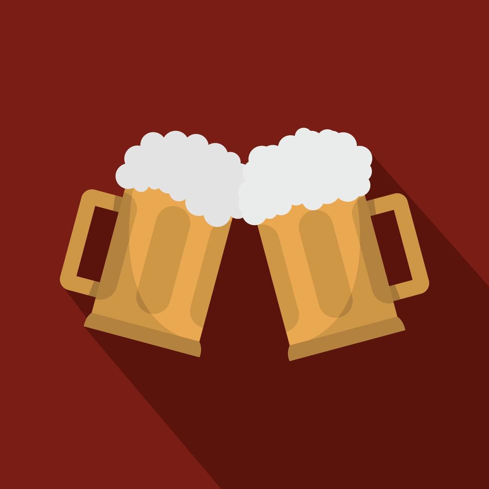 Beer mug icon, flat style. vector