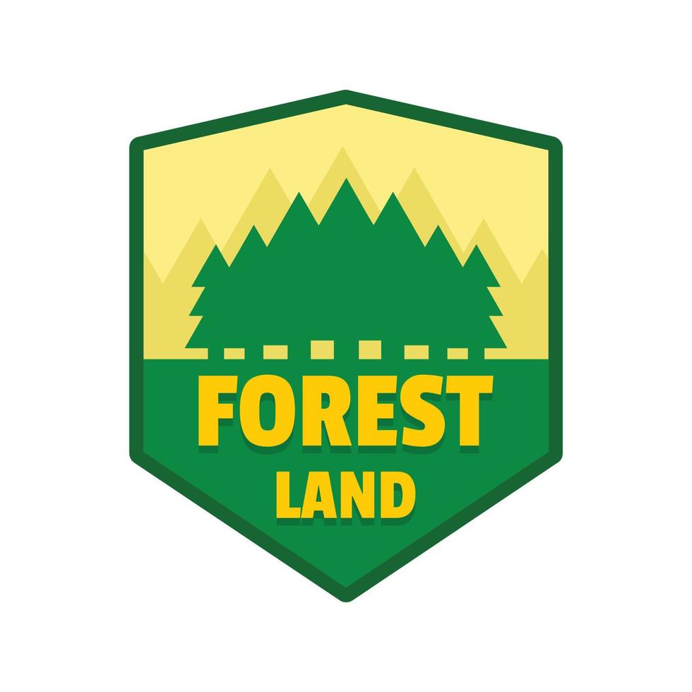 Forest land logo, flat style vector