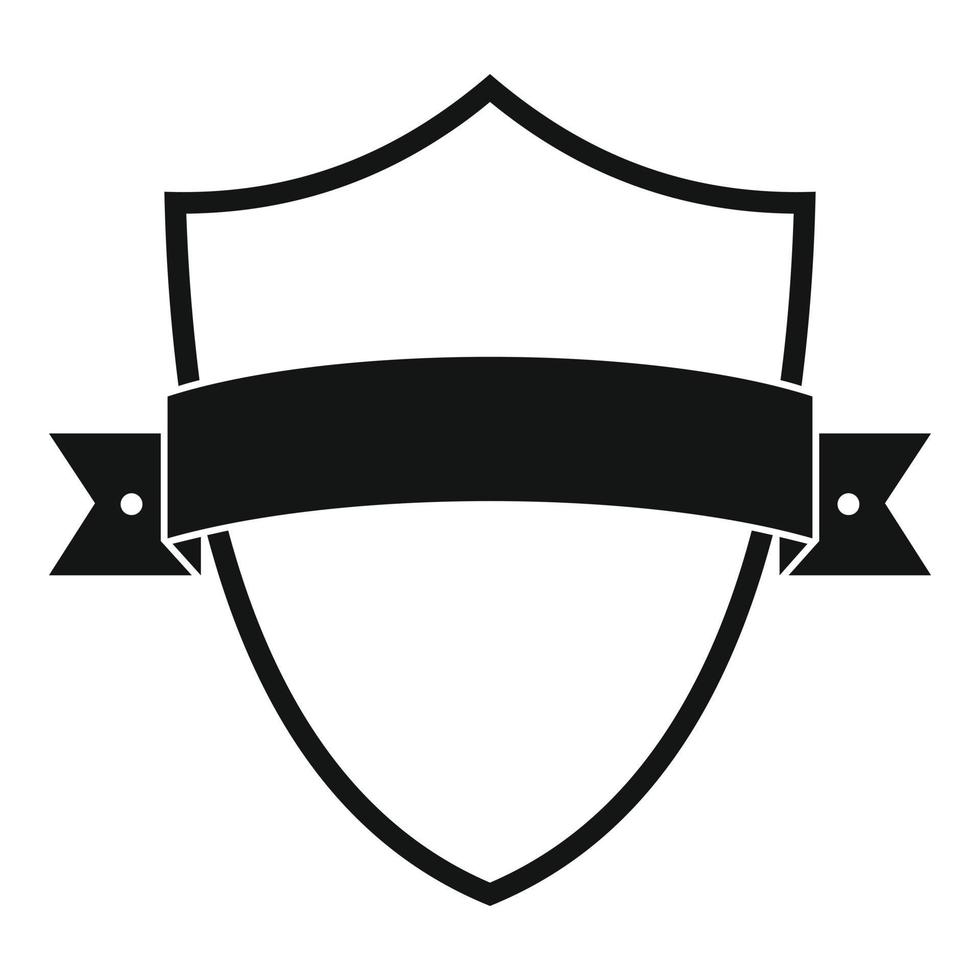 Badge element icon, simple black style vector