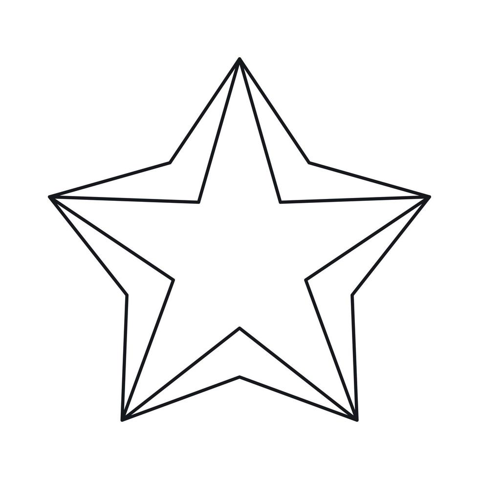 Star icon, outline style vector