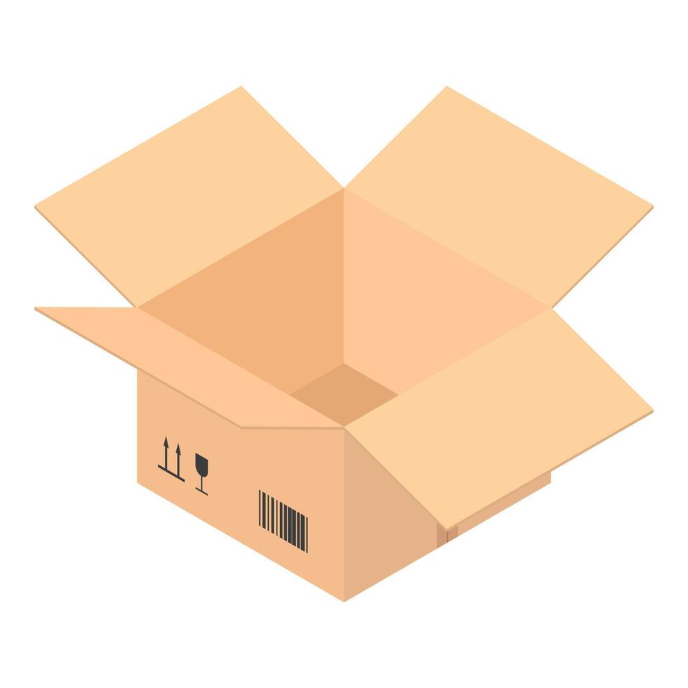 Open postal box icon, isometric style vector