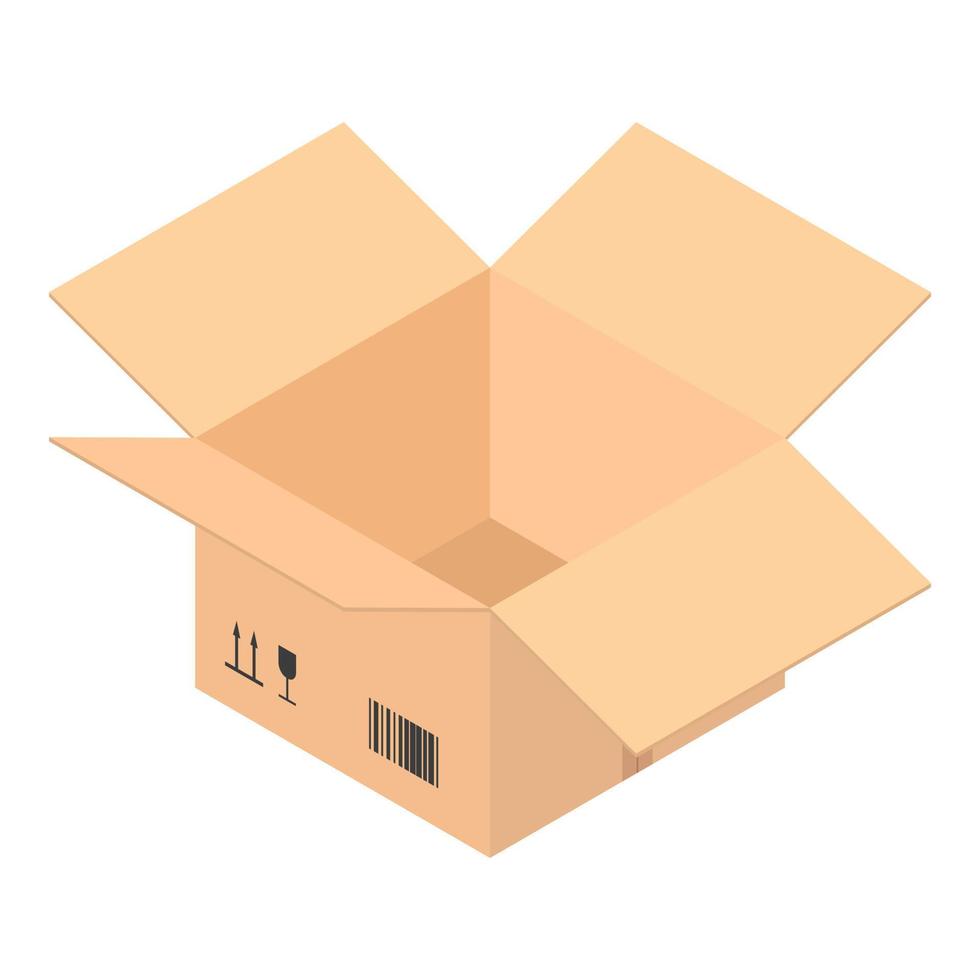 icono de caja postal abierta, estilo isométrico vector