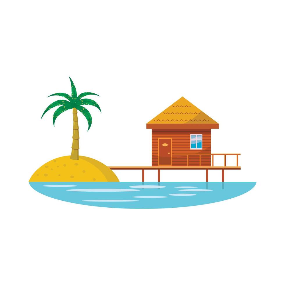 Hotel resort icon in cartoon style vector