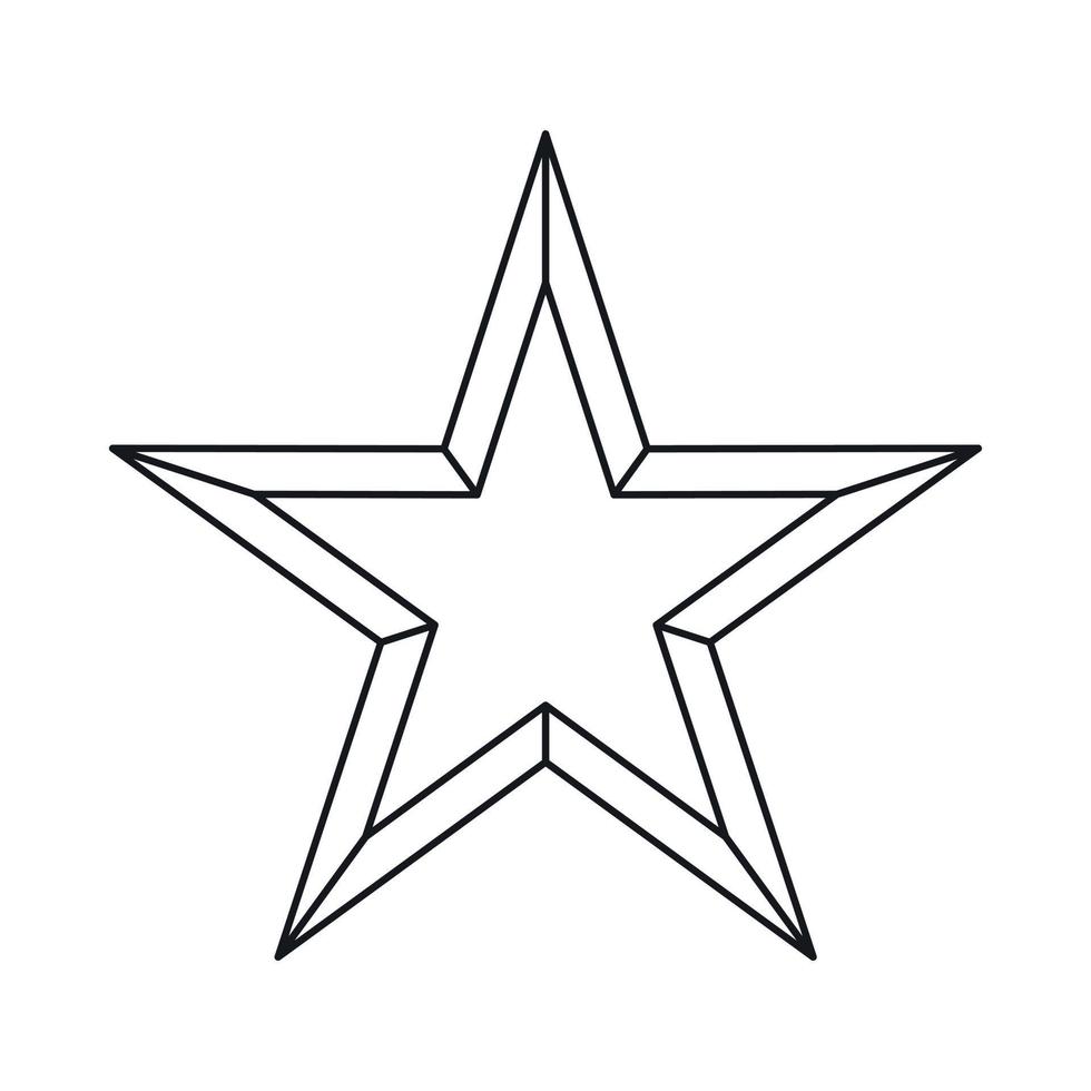 Star icon, outline style vector