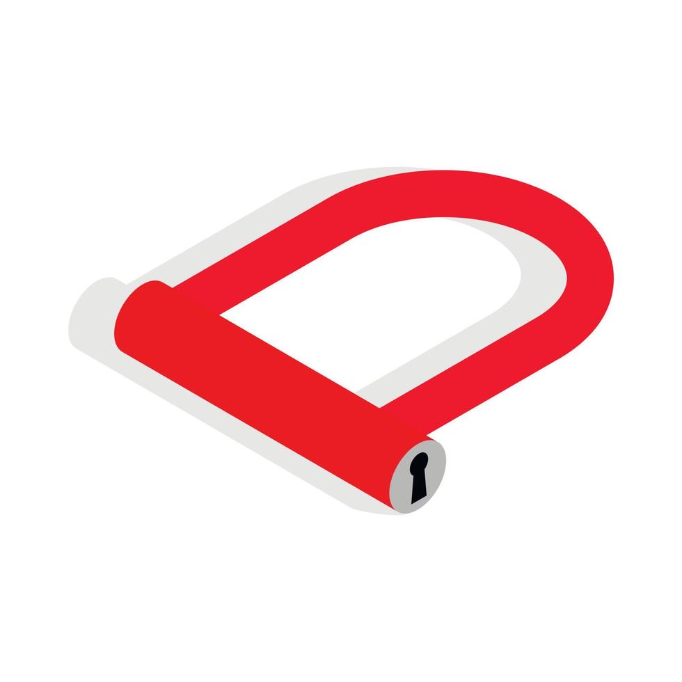 Bicycle Lock U shaped icon, isometric 3d style vector