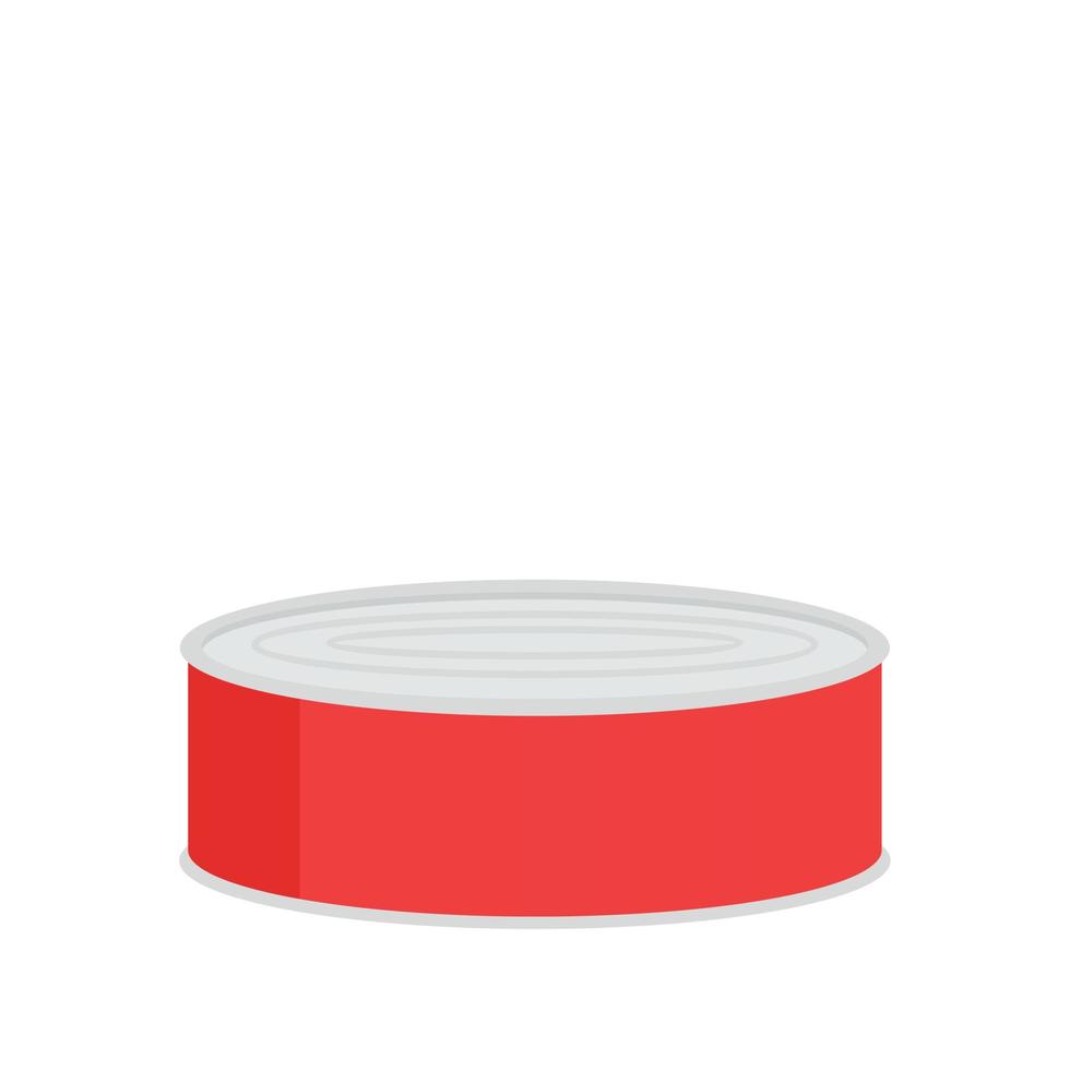 Fish in tomato tin can icon, flat style vector