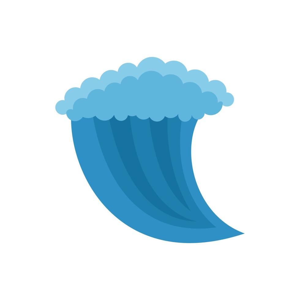 Wave water icon, flat style vector