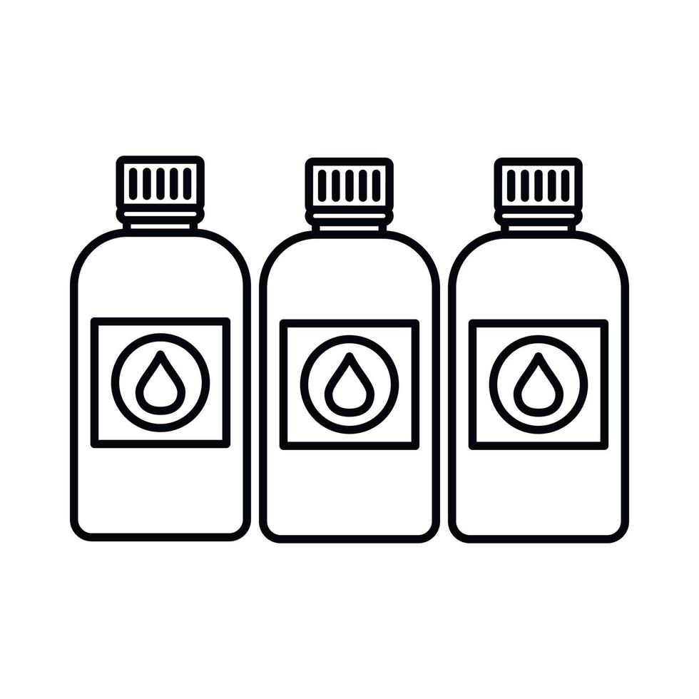 Printer ink bottles icon, outline style vector